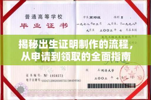 诸城揭秘出生证明制作的流程，从申请到领取的全面指南